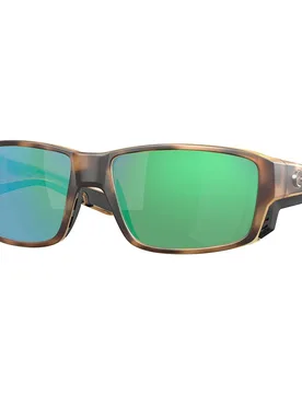 Tuna Alley Pro Polarized Sunglasses Matte Tortoise Green Mirror 580G/CAT3 Men - Costa - FashionsVida