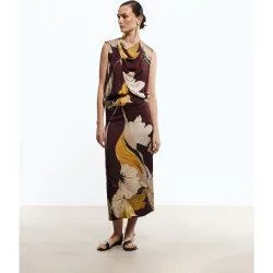 Falda midi flor textura