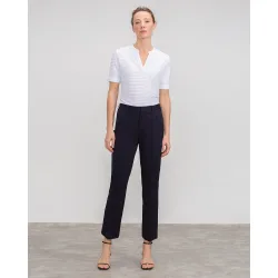 Pantalón de mujer de punto tobillero con bolsillo francés