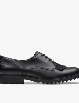 Womens Griffin Mabel2 Black Leather Shoes - Size Uk 7 - Clarks - FashionsVida