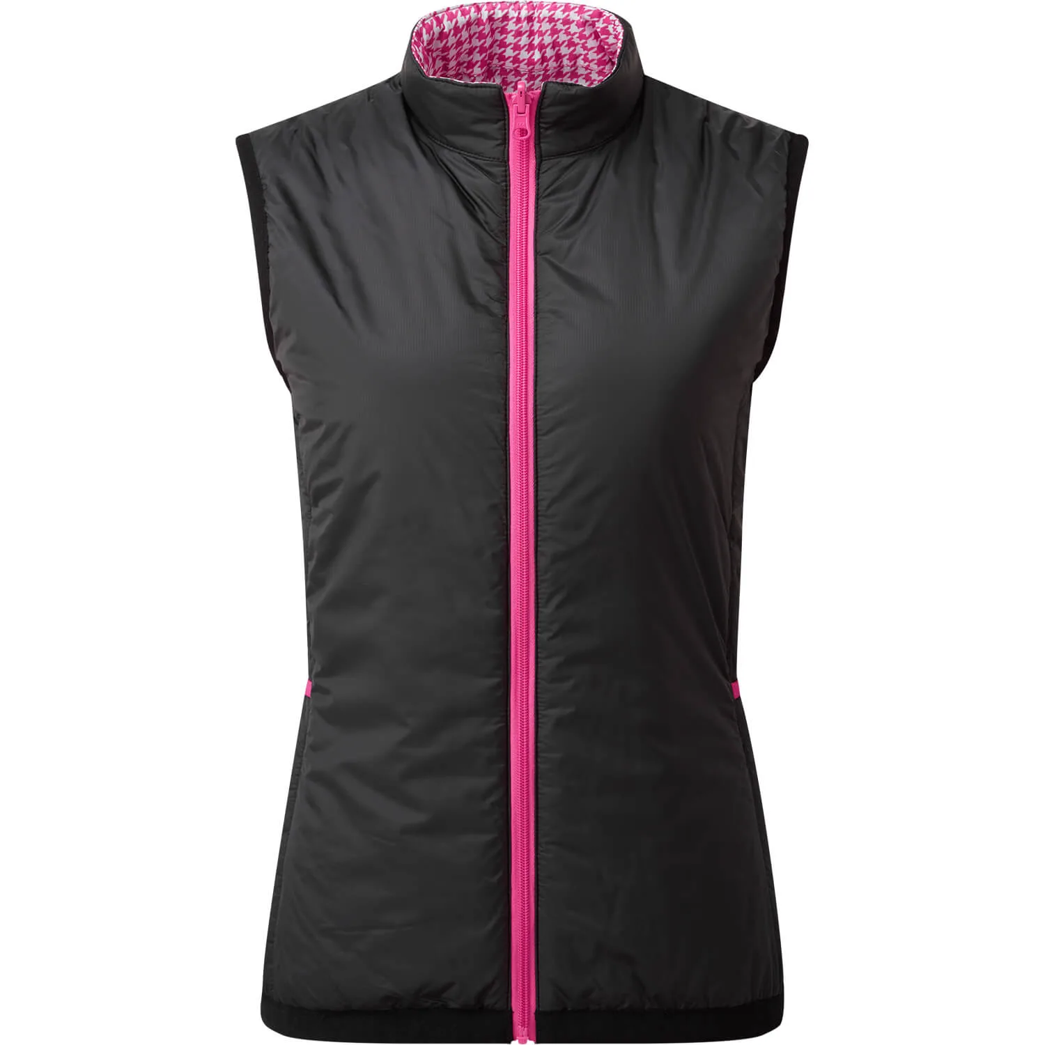 Weste Houndstooth, schwarz/pink/gemustert m - FootJoy - FashionsVida