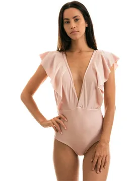 Bañador de mujer escote redondo liso con relleno - Río de Sol - FashionsVida