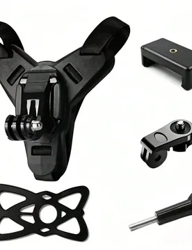 Juego de 5 piezas Soporte de montaje para mentón de casco de motocicleta compatible con cámara de acción Hero 13 12 11 - Accesorios para deportes d - Shein - FashionsVida