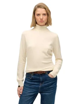 Pull à Col Roulé Classic Cream Marl XS - Superdry - FashionsVida