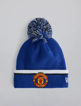 Manchester United x Retro Bobble Beanie Blue None - New era - FashionsVida
