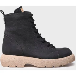 Botines de mujer de piel con cordones