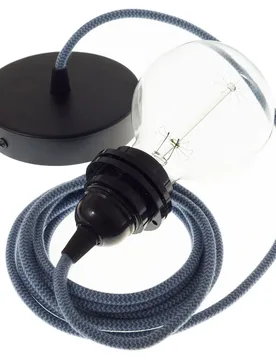 Cables Lampe Suspendue Pendel Pour Abat-jour Rz25 Zigzag 1 M Stone Grey / Ocean / Black One Size - Creative - FashionsVida