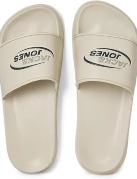 Mens Logo Sliders Slip On - Cream - Size Uk 6 - Jack & jones - FashionsVida