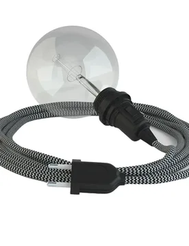 Cables Lampe Suspendue Pour Abat-jour Rz04 Zigzag 5 M White / Black One Size - Creative - FashionsVida