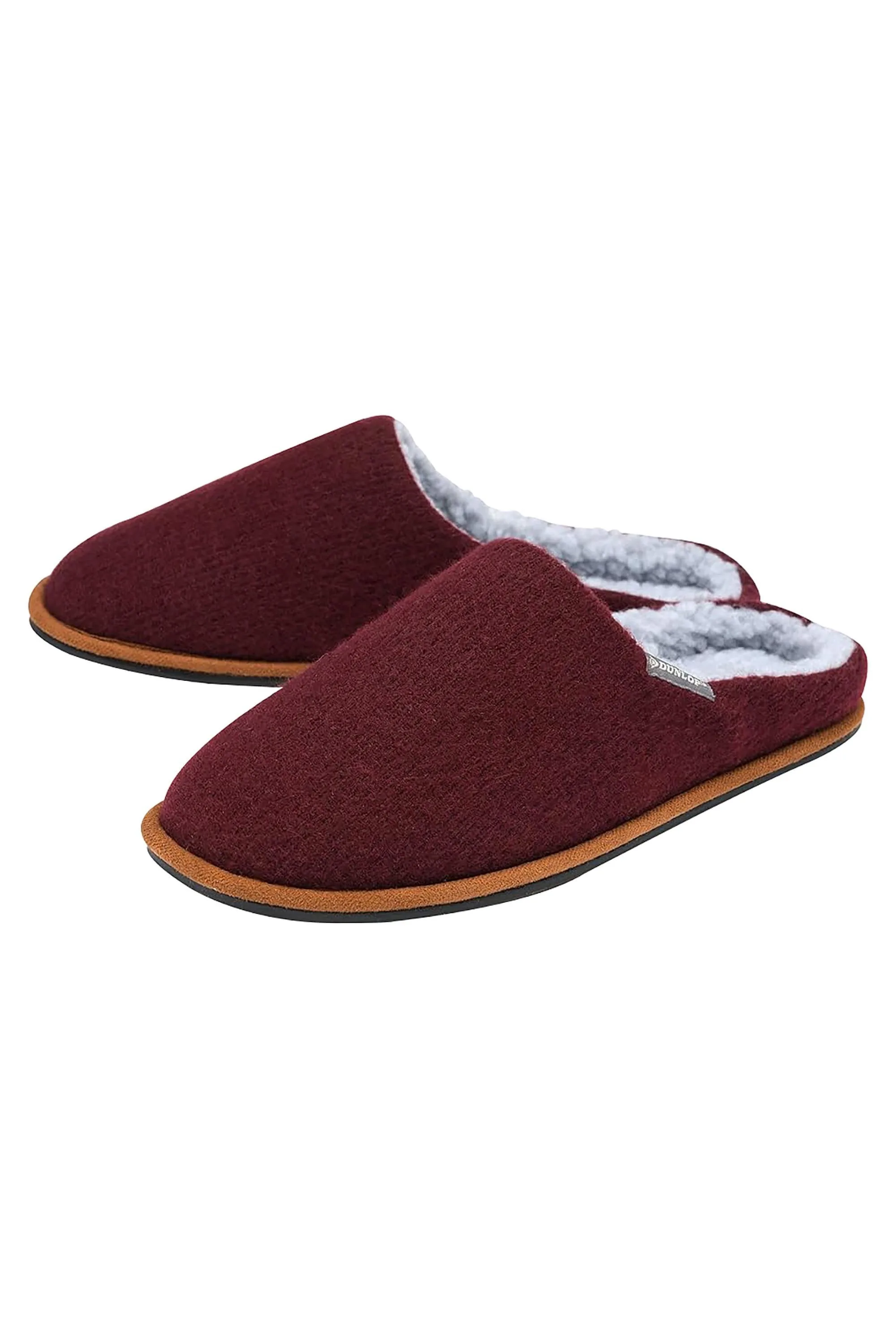 Mens Plush Lined Mule Slippers With Memory Foam - - Size: 8 - Dunlop - FashionsVida