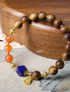 Green Qinan paired with Southern red agate and lapis lazuli faceted beads, a new Chinese-style handcrafted bracelet - Aliexpress - FashionsVida