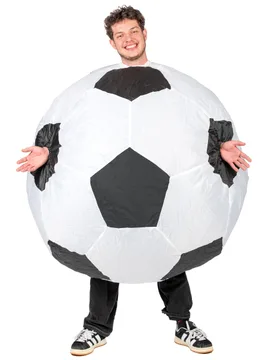 Fußball Kostüm aufblasbar für Erwachsene schwarz-weiß - ORIGINAL CUP - FashionsVida