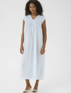 Women's KAthua V-Neck Cap Sleeve Midi Dress in Baby Blue Size: 8 - Baby Blue - Size: 8 - Kaffe - FashionsVida