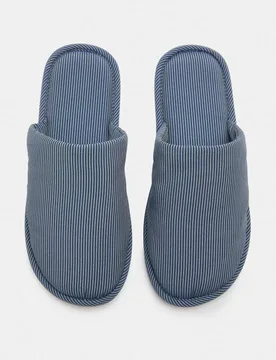 Striped Mule Slippers Navy Mix female - M&S - FashionsVida