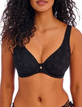 Womens Nomad Nights High Apex Bikini Top - Black Polyamide - Size 30g - Freya - FashionsVida
