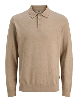 Polo à Manches Longues Callum Crockery Melange M - Jj Rebel - FashionsVida