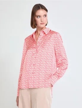 Camisa de mujer satinada con estampado - Lola Casademunt - FashionsVida