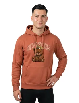 Felpa Con Cappuccio New York Crowned Bear Bark XS - Mister TEE - FashionsVida