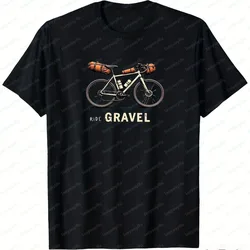 Men's Casual Gravel Bike Graphic T-Shirt - Short Sleeve Summer Tee for Outdoor Adventures Adventure Clothing Tee Comfortable Top