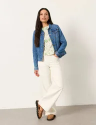 Denim Cropped Jacket Blue female