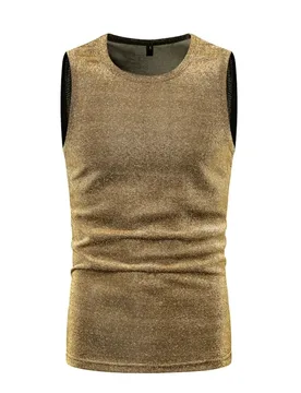 Summer New Fashion Men's Casual Trendy Slim Sleeveless Vest Simple Solid Color O-neck Bronzing Waistcoat Male Men's Clothing - Aliexpress - FashionsVida