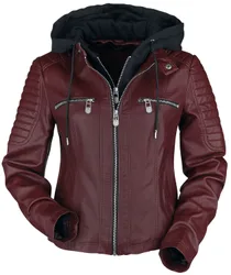 Kunstlederjacke - Road Tripping - S bis 5XL - für Damen - Größe 3XL - dunkelrot - Frauen - female