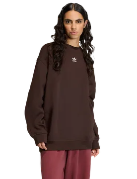 Fleece Women Sweatshirts - Brown - Size M (12-14) - Cotton Jersey - Brown - Size: Medium - Adidas - FashionsVida