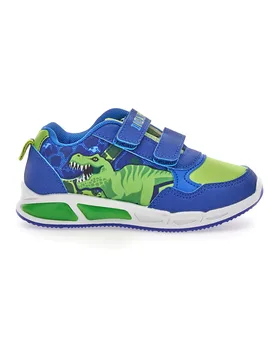 Scarpe blu e verdi con luci e doppio strappo Dinosaur S8020203T 26 - DINOSAURO - FashionsVida
