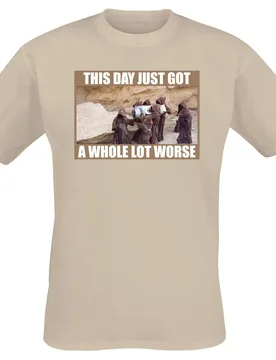 Disney T-Shirt - This Day got Worse - M bis XXL - für Männer - Größe L - sand - Lizenzierter Fanartikel - Männer - male - Star Wars - FashionsVida