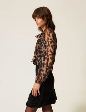 Chemise en voile avec imprimé animalier - Actitude by Twinset - FashionsVida