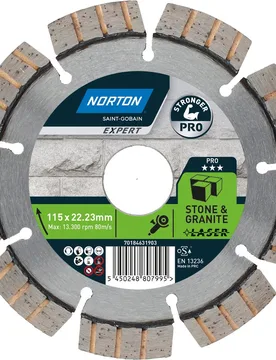Discos Pro Resistente para Piedra y Granito (Turbo Láser) 115 mm - NORTON EXPERT PRO - FashionsVida