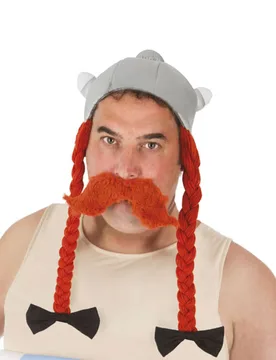Obelix-Kopfbedeckung Kostüm-Accessoire grau-orange - CHAKS - FashionsVida