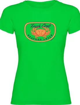 Fresh Crab Short Sleeve T-shirt Light Green M Women - Kruskis - FashionsVida