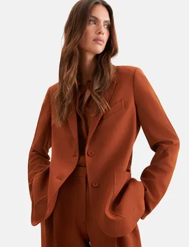 Zweiknopf Blazer mit aufgesetzten Taschen Braun 40 - Seidensticker - FashionsVida