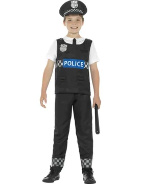 Polizist-Kinderkostüm schwarz/weiss - RUBIES NL - FashionsVida
