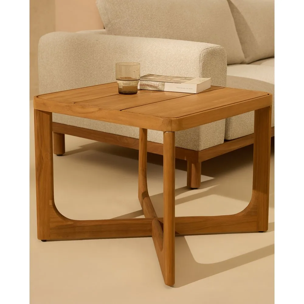 Mesa auxiliar de jardín de madera de teca Oslo - El Corte Inglés - FashionsVida