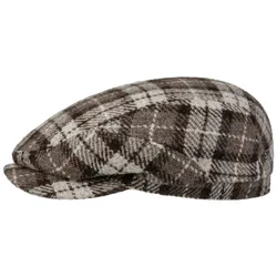 Undyed Harris Tweed Driver Flat Cap by - dark brown - Size: 62 cm