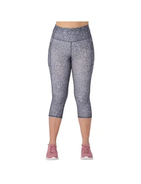 Women's Goflex Printed Capri Leggings Pants in Grey Size: XL - Grey - Size: XL - Skechers - FashionsVida