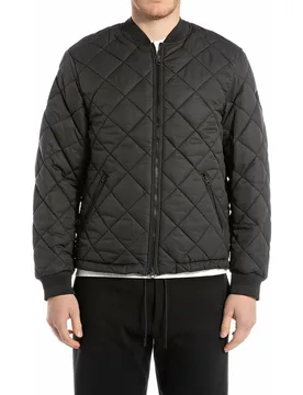 Cazadora bómber de hombre acolchada con pespunte de rombos - Replay - FashionsVida