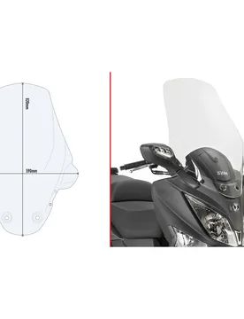 Parabrezza trasparente con paramani D7052ST Per SYM Joy taglia un - GIVI - FashionsVida