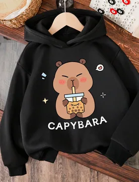 Sudadera cálida con estampado de capibara para niña, otoño 7Y - Shein - FashionsVida
