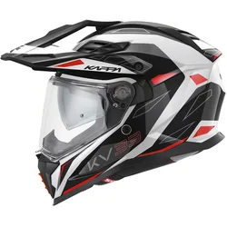 Casco Moto Adventure KV33 WIZARD Bianco Nero Rosso taglia 2XL