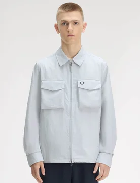 Mens Overshirt In Light Grey Nylon - Size X-Large - Fred perry - FashionsVida