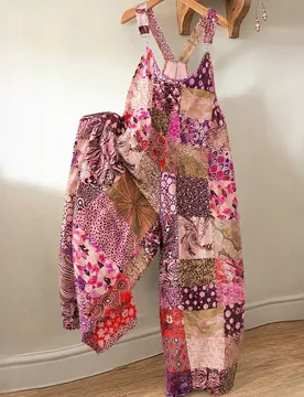 Mono informal con estampado floral bohemio para mujer talla grande, adecuado para vacaciones 0XL - Shein - FashionsVida