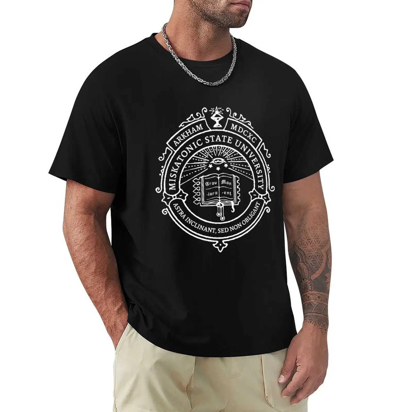 Miskatonic State University Seal Dark T-Shirt Work Basic Short Sleeve Top - Aliexpress - FashionsVida