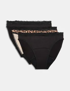 Pk Heavy Absorbency Period High Leg Knickers Black Mix female - M&S - FashionsVida