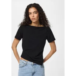 Camiseta de manga corta asimétrica de mujer