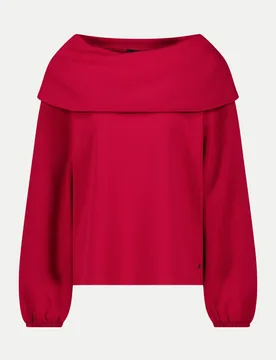 Sweatshirt mit Carmen-Ausschnitt Rot 40 - monari - FashionsVida