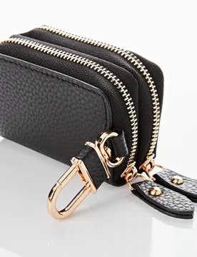 Schlüsseletui 2 Zipperfächer schwarz - 3Pagen - FashionsVida