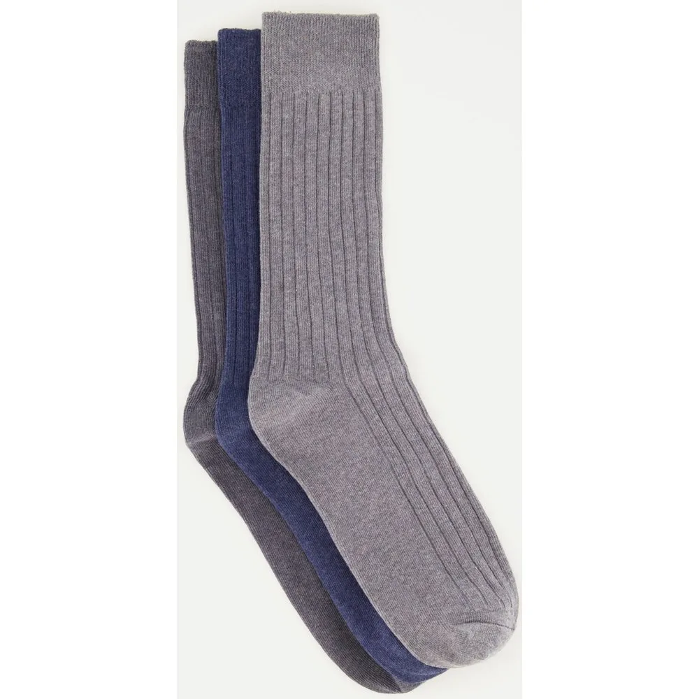 Pack de tres calcetines largos lisos de hombre - Easy Wear - FashionsVida